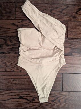 Atoir One-Shoulder Cream Bodysuit